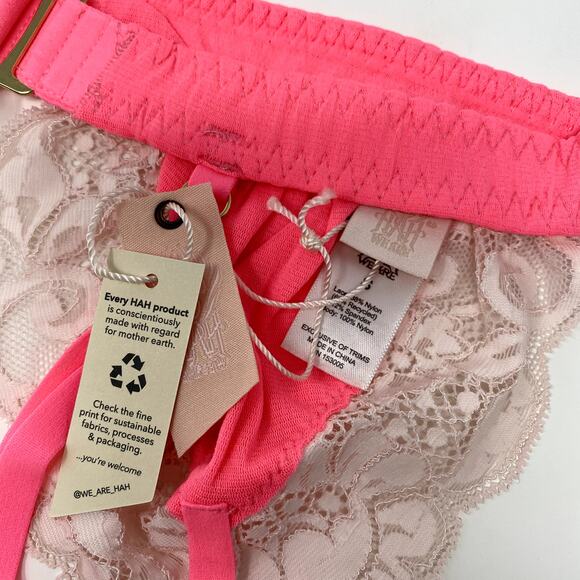 NEW Free People HAH Pink On the Double Lace Trim Soft Romantic Boho Bralette S - Picture 5 of 5
